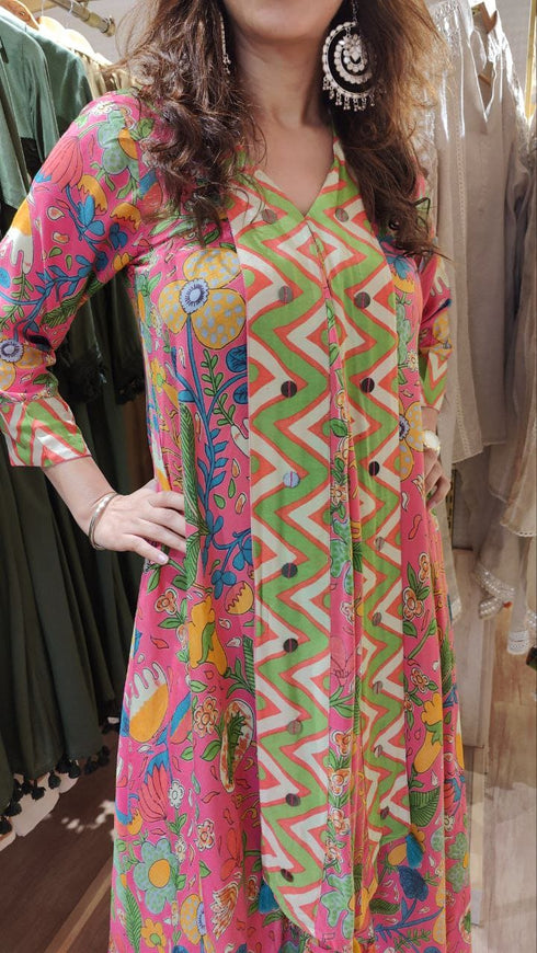 Peach Pink Butterfly Coord Set